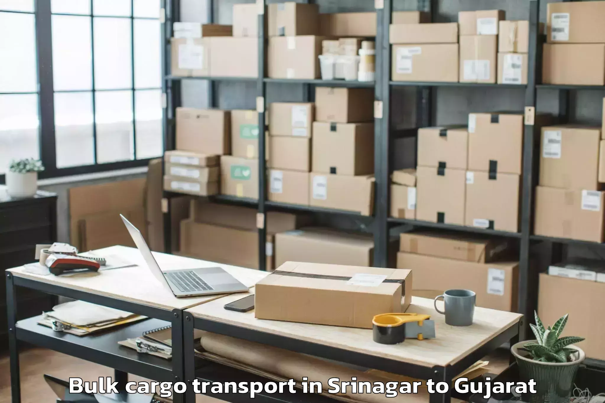 Professional Srinagar to Palitana Bulk Cargo Transport